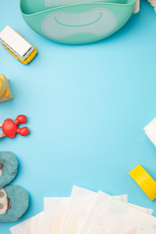 藍色溫馨兒童用品母嬰用品攝影圖 st攝影